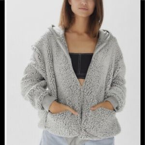 Urban Outfitters fleece teddy zip up jacket. Size medium.